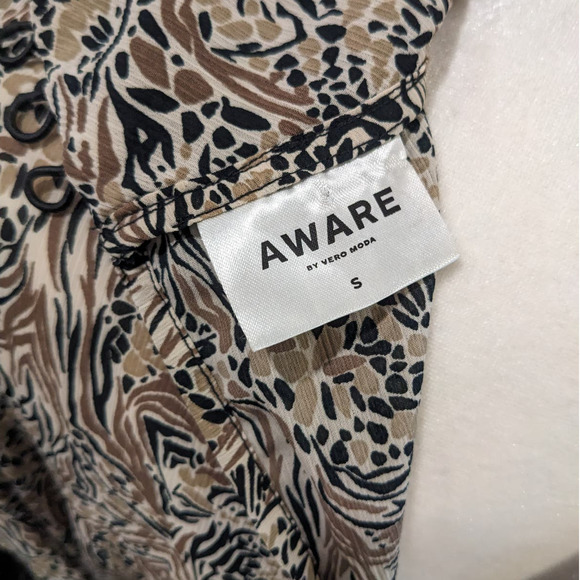 AWARE by Vero Moda Josephine Printed Mock Neck Dress Small - Picture 9 of 12